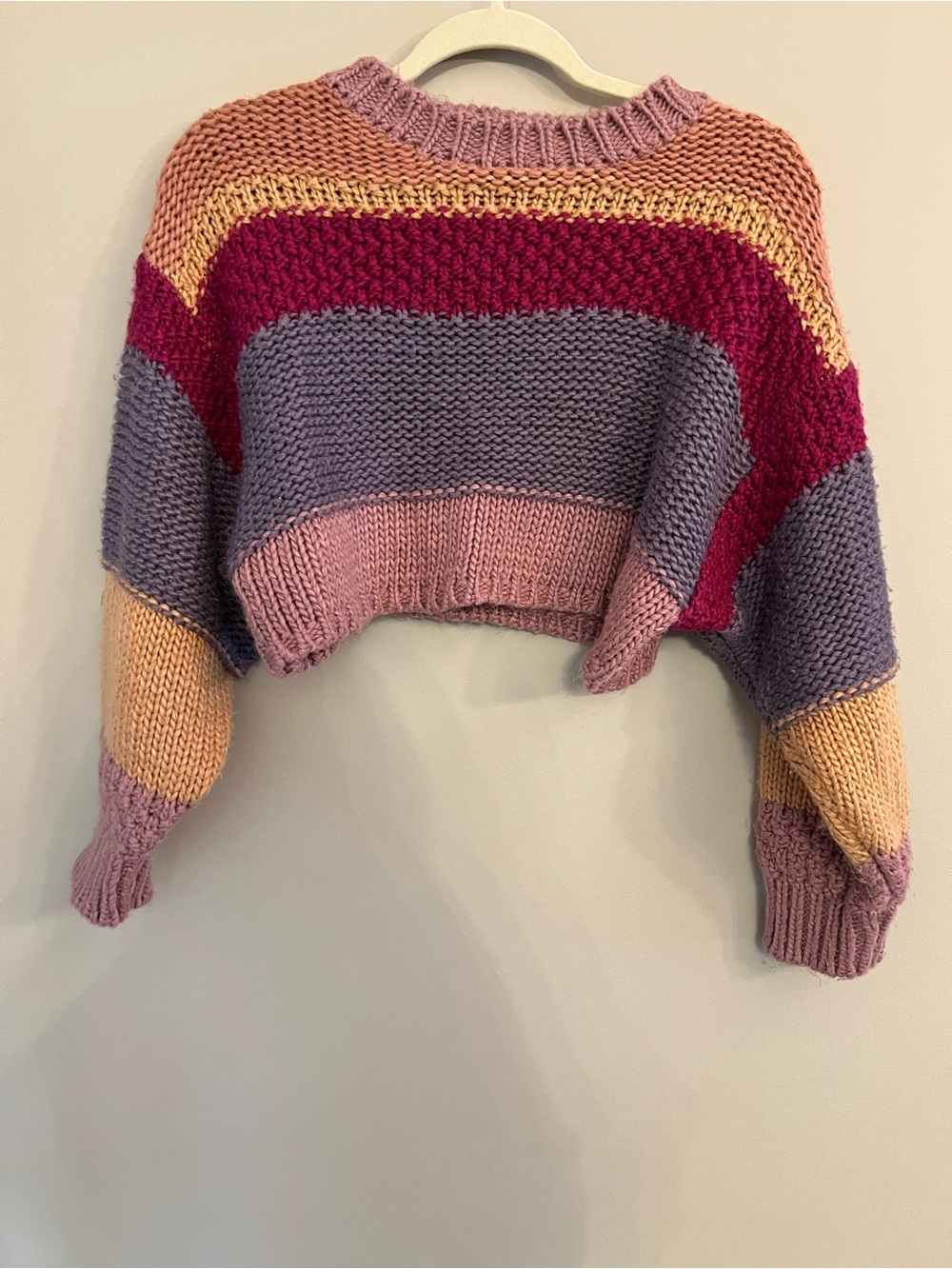 Altar'd State Chunky Stripe Cropped Sweater